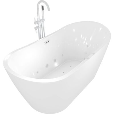 Acquavapore - Freistehende Badewanne Wanne F23 180cm Whirlpool Luft & Wasser Mit Armatur Af04 Acquavapore - Freistehende Badewanne Wanne F23 180cm Whirlpool Luft & Wasser Mit Armatur Af04