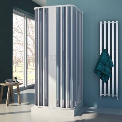 FORTE 3-seitige Duschkabine In Pvc Faltduschkabine H 185 Mod. Nova 90x100x90 Cm FORTE 3-seitige Duschkabine In Pvc Faltduschkabine H 185 Mod. Nova 90x100x90 Cm