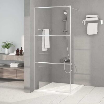 vidaXL Walk-in Shower Wall Silber 90x195 cm Klare ESG Glas Duschtür - Walk-in Shower Wall vidaXL Walk-in Shower Wall Silber 90x195 cm Klare ESG Glas Duschtür - Walk-in Shower Wall