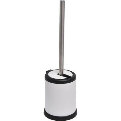 Toilettenbürste Aus Metall Mit Aufklappbarem Deckel - Weiss Matt - Tendance Toilettenbürste Aus Metall Mit Aufklappbarem Deckel - Weiss Matt - Tendance