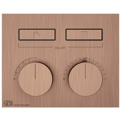 Gessi - HI-FI - Kupfer gebürstet PVD - 2 Ausgänge - Thermostat Gessi - HI-FI - Kupfer gebürstet PVD - 2 Ausgänge - Thermostat