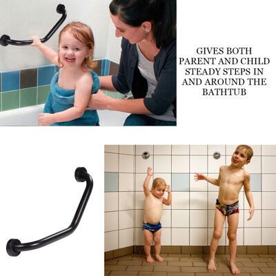 HEAT Gebogener Haltegriff Aus Edelstahl Für Dusche Und Badewanne, Wandmontierter Handtuchhalter, Badezimmer-sicherheitsgriff, Rutschfestes Zubehör. HEAT Gebogener Haltegriff Aus Edelstahl Für Dusche Und Badewanne, Wandmontierter Handtuchhalter, Badezimmer-sicherheitsgriff, Rutschfestes Zubehör.