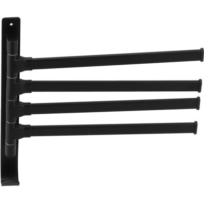 HEAT Drehbarer Handtuchhalter Mit 4 Stangen, Aus Platzsparendem Aluminium, Faltbar, Drehbar, Mattschwarz, Für Badezimmer, Küchen Und Hotels HEAT Drehbarer Handtuchhalter Mit 4 Stangen, Aus Platzsparendem Aluminium, Faltbar, Drehbar, Mattschwarz, Für Badezimmer, Küchen Und Hotels