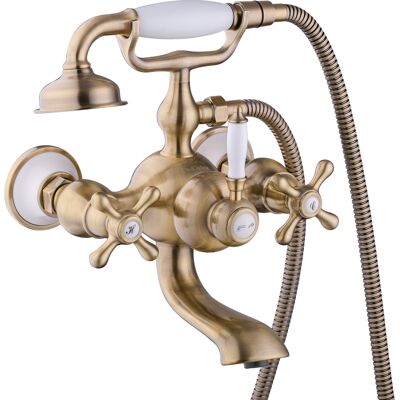 Paulgurkes Wannenarmatur Messing Bronze Antik Retro Nostalgie Zweigriffmischer Paulgurkes Wannenarmatur Messing Bronze Antik Retro Nostalgie Zweigriffmischer