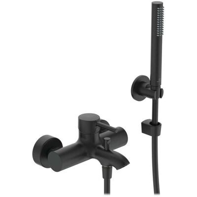 Ideal Standard BC270XG - Wandmontierter Badewannenmischer mit Zubehör - Schwarz Ideal Standard BC270XG - Wandmontierter Badewannenmischer mit Zubehör - Schwarz