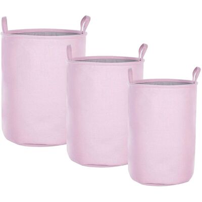 Beliani Set aus 3 rosa Aufbewahrungskörben Beliani Set aus 3 rosa Aufbewahrungskörben