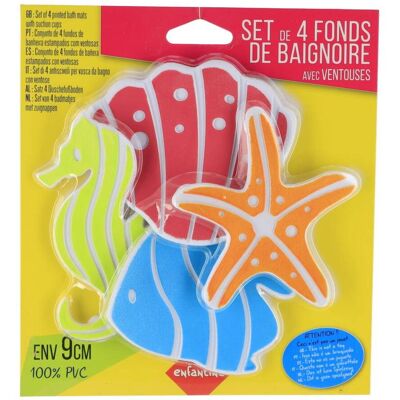 TENDANCE Set aus 4 Mini-Duschhintergründen - Meeresdeko TENDANCE Set aus 4 Mini-Duschhintergründen - Meeresdeko
