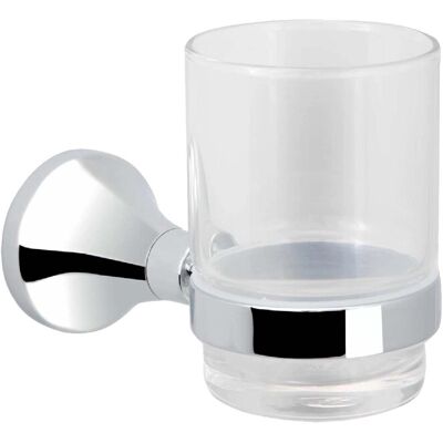 Tecuro Badausstattung Serie 5000 Glashalter, Einfach Mit Kristallglas, Verchromt Tecuro Badausstattung Serie 5000 Glashalter, Einfach Mit Kristallglas, Verchromt