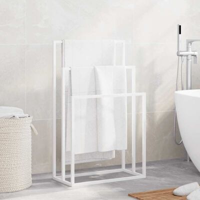 vidaXL Freistehender Handtuchständer Weiß 48x24x79 cm Eisen - Badezimmer Organizer vidaXL Freistehender Handtuchständer Weiß 48x24x79 cm Eisen - Badezimmer Organizer