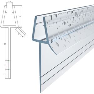 WITEN&NOCK Ersatzdichtung mit extra verlängerter Lippe abreißbar Duschtürdichtung für Falttür Schwingtür Glasstärke 5 mm 6 mm Länge 100 cm