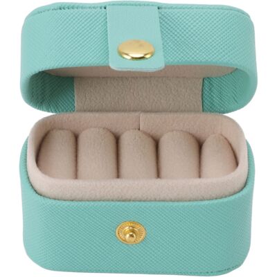 HEAT Mini-ringaufbewahrungsbox Aus Pu-leder, Kleine Schmuckschatulle, Organizer, Kleines Reise-ohrringetui, Blau HEAT Mini-ringaufbewahrungsbox Aus Pu-leder, Kleine Schmuckschatulle, Organizer, Kleines Reise-ohrringetui, Blau