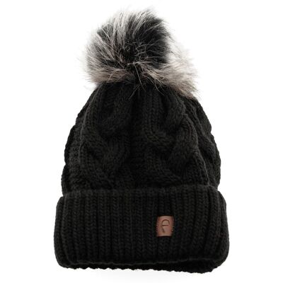 ARZUM Faera Mütze Zum Warmhalten Im Herbst Oder Winter Bommel-mütze Gefüttert Schwarz ARZUM Faera Mütze Zum Warmhalten Im Herbst Oder Winter Bommel-mütze Gefüttert Schwarz