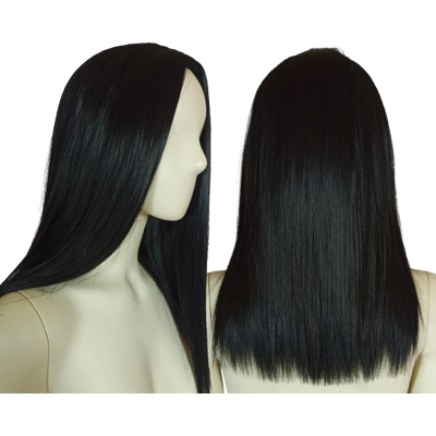 OEM Schwarze Perücke Ohne Pony, 45 Cm Langer Bob, Schulterlanges, Glattes Schwarzes Haar OEM Schwarze Perücke Ohne Pony, 45 Cm Langer Bob, Schulterlanges, Glattes Schwarzes Haar