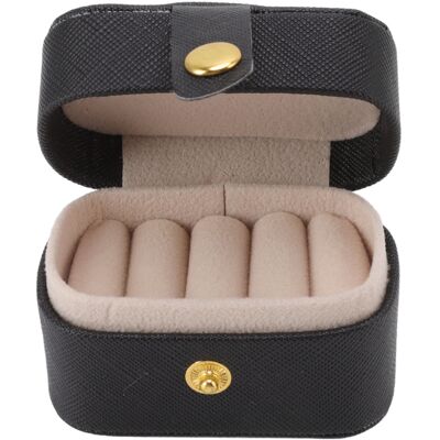 HEAT Mini-ringaufbewahrungsbox Aus Pu-leder, Kleine Schmuckschatulle, Organizer, Kleines Reise-ohrringetui, Schwarz HEAT Mini-ringaufbewahrungsbox Aus Pu-leder, Kleine Schmuckschatulle, Organizer, Kleines Reise-ohrringetui, Schwarz