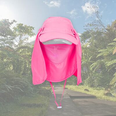 HEAT Outdoor-hut Mit Abnehmbarem Schirm, Breitem Visier, Ohren- Und Nackenschutz, Kappe Zum Angeln, Wandern Und Campen (rosarot) HEAT Outdoor-hut Mit Abnehmbarem Schirm, Breitem Visier, Ohren- Und Nackenschutz, Kappe Zum Angeln, Wandern Und Campen (rosarot)