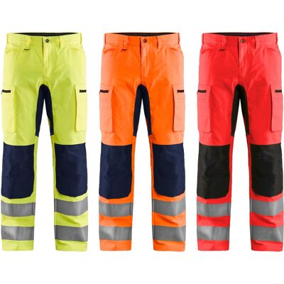 BLAKLADER Hochsichtbarer Stretch-arbeitshose Artisan 1585 - Neonrot/schwarz 3xl - Fr(56) - Se(c62) - Normen BLAKLADER Hochsichtbarer Stretch-arbeitshose Artisan 1585 - Neonrot/schwarz 3xl - Fr(56) - Se(c62) - Normen