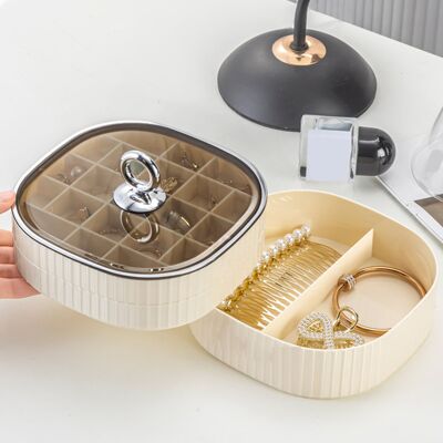 JUTE Luxuriöse Schmuckschatulle Mit Mehreren Fächern Und Drehbarem Einsatz, Ideal Für Halsketten, Ohrringe Und Anderen Schmuck. Inklusive Deckel Und Kann Auch Als Ablage Für Armbänder Und Uhren Verwendet W JUTE Luxuriöse Schmuckschatulle Mit Mehreren Fächern Und Drehbarem Einsatz, Ideal Für Halsketten, Ohrringe Und Anderen Schmuck. Inklusive Deckel Und Kann Auch Als Ablage Für Armbänder Und Uhren Verwendet W