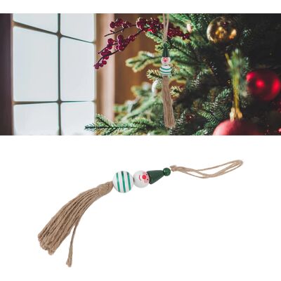 JUTE Set Aus 5 Weihnachtsartikeln: Anhänger Aus Holzperlen, Bunte Halsketten Aus Holzperlen Mit Weihnachtsmotiven, Anhänger Aus Naturgrün. JUTE Set Aus 5 Weihnachtsartikeln: Anhänger Aus Holzperlen, Bunte Halsketten Aus Holzperlen Mit Weihnachtsmotiven, Anhänger Aus Naturgrün.