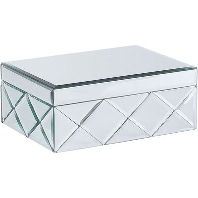 BELIANI Schmuckkästchen Glas Mdf Spiegel Optik Schmuckaufbewahrung Elegant Modern Schlafzimmer Wohnzimmer Badezimmer BELIANI Schmuckkästchen Glas Mdf Spiegel Optik Schmuckaufbewahrung Elegant Modern Schlafzimmer Wohnzimmer Badezimmer