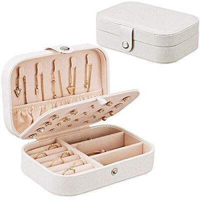 Minkurow Schmuckkästchen, Reise Schmuckaufbewahrung Für Damen Schmuck Organizer Mädchen Kleine Schmuck Aufbewahrungsbox Für Ringe, Ohrringe, Halsketten, Armbänder, 16,5 X 11,5 X 5,5 Cm Minkurow Schmuckkästchen, Reise Schmuckaufbewahrung Für Damen Schmuck Organizer Mädchen Kleine Schmuck Aufbewahrungsbox Für Ringe, Ohrringe, Halsketten, Armbänder, 16,5 X 11,5 X 5,5 Cm
