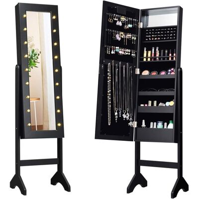 Costway - 18 LED Schmuckschrank - Ganzkörperspiegel Costway - 18 LED Schmuckschrank - Ganzkörperspiegel