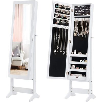 Costway Schmuckschrank mit Spiegel - 2-in-1 Weiß Costway Schmuckschrank mit Spiegel - 2-in-1 Weiß