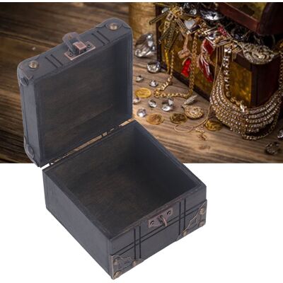 JUTE Retro-aufbewahrungsbox Aus Holz, Schatztruhe Für Escape Games, Schmuckkästchen Mit Verschluss Für Halsketten Und Ohrringe, Geschenkverpackung JUTE Retro-aufbewahrungsbox Aus Holz, Schatztruhe Für Escape Games, Schmuckkästchen Mit Verschluss Für Halsketten Und Ohrringe, Geschenkverpackung