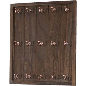 HHG - Tassenhalter Monaco, Hängeregal Tassenbrett Wandboard, Shabby-Look Vintage 50x45x5cm braun - brown