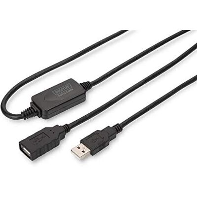 Usb-kabel Usb 2.0 Usb-a Buchse, Usb-a Stecker 15.00 M Schwarz Mit Usb, Mit Verlängerungskabe - Digitus Usb-kabel Usb 2.0 Usb-a Buchse, Usb-a Stecker 15.00 M Schwarz Mit Usb, Mit Verlängerungskabe - Digitus