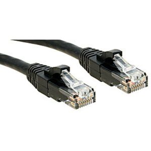 45435 RJ45 Netzwerkkabel, Patchkabel cat 6 u/utp 5.00 m Schwarz mit Rastnasenschutz 1 St. - Lindy