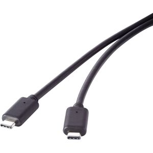 USB-Kabel usb 3.2 Gen2x2 usb-c® Stecker, usb-c® Stecker 0.50 m Schwarz vergoldete Steckkon - Renkforce