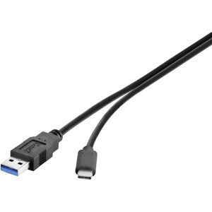 USB-Kabel usb 3.2 Gen1 (usb 3.0 / usb 3.1 Gen1) usb-a Stecker, usb-c® Stecker 0.50 m Schwa - Renkforce