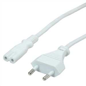 Netzkabel Euro-Flachstecker auf C7, 2pol., weiss 1,8m (19.99.2095) (19.99.2095) - Value