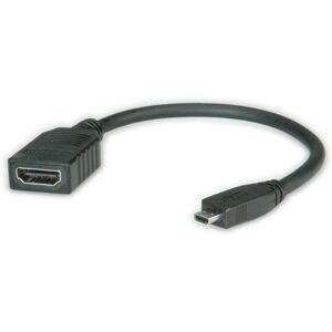 VALUE High Speed - Video-/Audio-/Netzwerkkabel - hdmi - hdmi, 19-polig (w) - 19-polig Micro-HDMI (m) - 15 cm - abgeschirmt - Schwarz (11.99.5584)