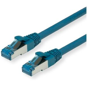 VALUE Patch-Kabel - RJ-45 (m) bis RJ-45 (m) - 1 m - sftp, PiMF - cat 6a - halogenfrei, geformt, ohne Haken, gestranded - Blau (21.99.1951) (21.99.1951)