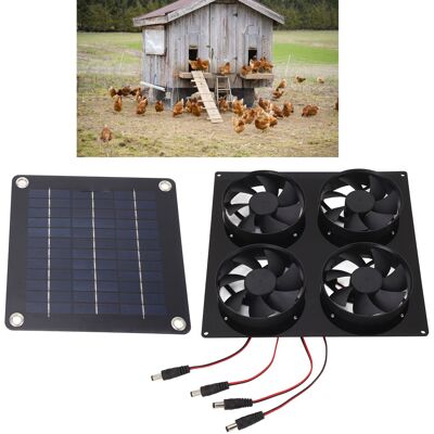 JUTE 4-port-solarventilator Für Tierheime, Außenbelüftung, Kühlung Und Lufterneuerung, 5–12 V JUTE 4-port-solarventilator Für Tierheime, Außenbelüftung, Kühlung Und Lufterneuerung, 5–12 V
