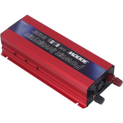 HEAT Kfz-wechselrichter Mit Sinuswellen-wandler, Usb-anschluss Und Lüfter, 3000 W, 12 V Dc Auf 220 V Ac, 50 Hz (rot) HEAT Kfz-wechselrichter Mit Sinuswellen-wandler, Usb-anschluss Und Lüfter, 3000 W, 12 V Dc Auf 220 V Ac, 50 Hz (rot)