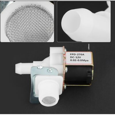 HEAT 12 V Dc Dn15 G1/2 Elektromagnetisches Kunststoffventil, Normalerweise Geschlossen, Wassereinlassschalter HEAT 12 V Dc Dn15 G1/2 Elektromagnetisches Kunststoffventil, Normalerweise Geschlossen, Wassereinlassschalter