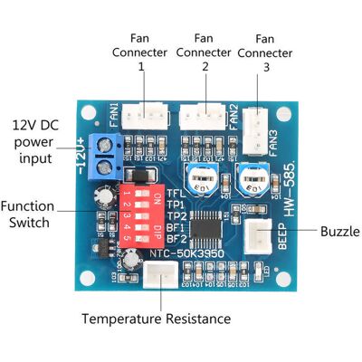 JUTE Vieradriges Pwm-lüfterdrehzahlreglermodul (12v Dc Temperaturregler) JUTE Vieradriges Pwm-lüfterdrehzahlreglermodul (12v Dc Temperaturregler)