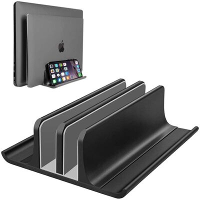 OEM Verstellbarer, Vertikaler Doppel-laptopständer, Neues 2-steckplatz-modell, Aluminium, Kompatibel Mit Allen Macbook/chromebook/surface/dell/ipad-modellen Bis 17,3 Zoll – Schwarz OEM Verstellbarer, Vertikaler Doppel-laptopständer, Neues 2-steckplatz-modell, Aluminium, Kompatibel Mit Allen Macbook/chromebook/surface/dell/ipad-modellen Bis 17,3 Zoll – Schwarz