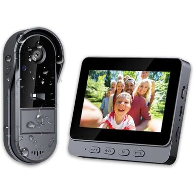 OEM Kabellose Türklingelkamera Mit Monitor – 1080p – Schwarz OEM Kabellose Türklingelkamera Mit Monitor – 1080p – Schwarz