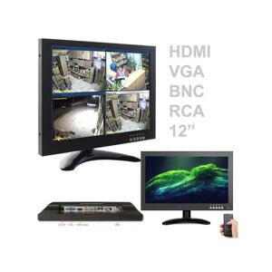 Trade Shop Traesio - tv lcd monitor 12'' zoll tft videoüberwachung vga bnc hdmi rca