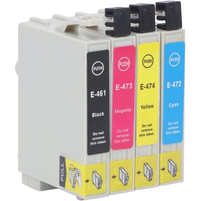 HEAT 4er-pack Tintenpatronen, Farbecht, Gleichmäßiger Druck, Hohe Kapazität, Schwarz/cmy, Passend Für Drucker T0461, T0472, T0473 Und T0474 HEAT 4er-pack Tintenpatronen, Farbecht, Gleichmäßiger Druck, Hohe Kapazität, Schwarz/cmy, Passend Für Drucker T0461, T0472, T0473 Und T0474