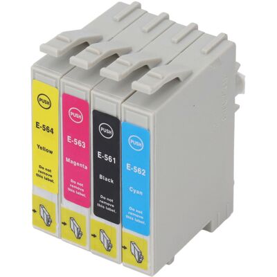 HEAT 4er-pack Tintenpatronen, Farbecht, Gleichmäßiger Druck, Hohe Kapazität, Schwarz/cmy, Passend Für Drucker T0561, T0562, T0563 Und T0564 HEAT 4er-pack Tintenpatronen, Farbecht, Gleichmäßiger Druck, Hohe Kapazität, Schwarz/cmy, Passend Für Drucker T0561, T0562, T0563 Und T0564