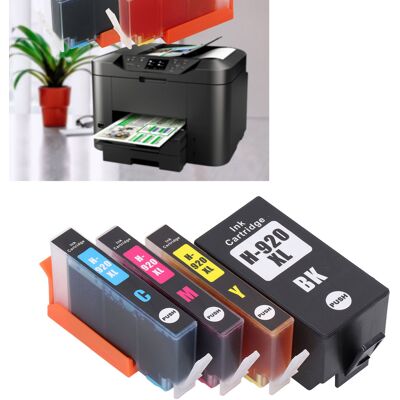 JUTE Kompatibel Mit Nachfüllbaren Tintenpatronen Für Hp Officejet 6000/6500/6500 Wireless/6500a/7000/7500/7500a, Vierfarben 920bk/920c/920m/920y JUTE Kompatibel Mit Nachfüllbaren Tintenpatronen Für Hp Officejet 6000/6500/6500 Wireless/6500a/7000/7500/7500a, Vierfarben 920bk/920c/920m/920y