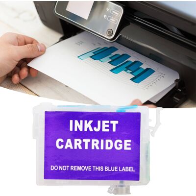 JUTE Kompatibel Mit Epson Stylus T25/tx125/tx135 Vierfarben-tintenpatronen In Blau JUTE Kompatibel Mit Epson Stylus T25/tx125/tx135 Vierfarben-tintenpatronen In Blau