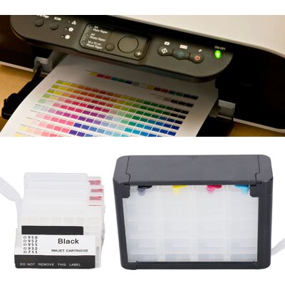 JUTE Hp 955 Endlos-tintenpatrone Mit Permanentchip, 4-farben-nachfüllpatrone, Deluxe-version (leer) JUTE Hp 955 Endlos-tintenpatrone Mit Permanentchip, 4-farben-nachfüllpatrone, Deluxe-version (leer)