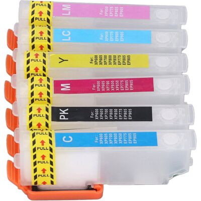 HEAT 6 Wiederverwendbare Tintenpatronen In Schwarz, Cyan, Magenta, Gelb, Hellcyan Und Hellmagenta – Nachfüllpatronen Für Drucker (ersatz Für Icbk70, Icc70, Icm70, Icy70, Iclc70, Iclm70) HEAT 6 Wiederverwendbare Tintenpatronen In Schwarz, Cyan, Magenta, Gelb, Hellcyan Und Hellmagenta – Nachfüllpatronen Für Drucker (ersatz Für Icbk70, Icc70, Icm70, Icy70, Iclc70, Iclm70)