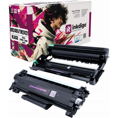 OEM Inkdigo Trommel + Toner Dr2401 Tn2421 Kompatibel Mit Brother Dcp-l2512d Tüv-zertifiziert OEM Inkdigo Trommel + Toner Dr2401 Tn2421 Kompatibel Mit Brother Dcp-l2512d Tüv-zertifiziert