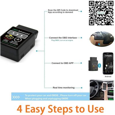 HEAT Bluetooth Obd2-scanner V02h2-1 Kfz-diagnosegerät Zur Motorfehlererkennung, Drahtloser Obdii-codeleser HEAT Bluetooth Obd2-scanner V02h2-1 Kfz-diagnosegerät Zur Motorfehlererkennung, Drahtloser Obdii-codeleser